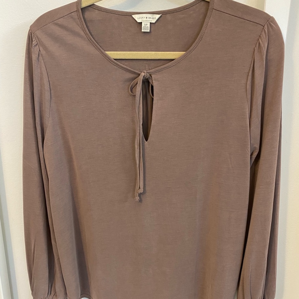LUCKY BRAND— taupe blouse